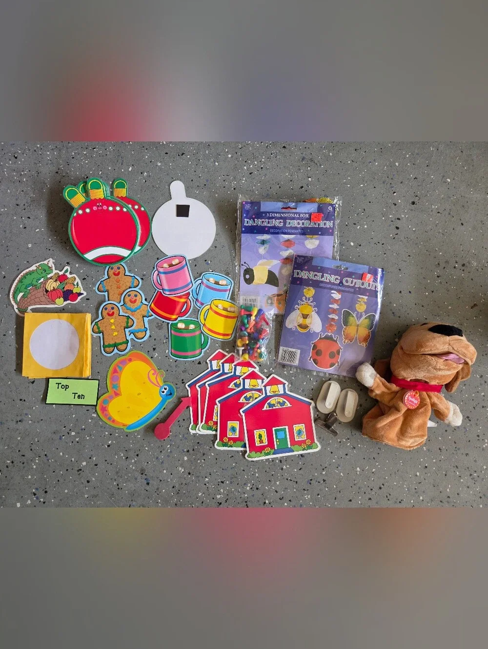 Clasroom Dangling Decorations, 31 Magnetic Name Ornaments, Puppet & More